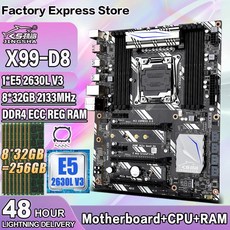 JINGSHA X99 LGA2011-3 마더보드 세트 Xeon E5 2630L V3 CPU 8*32G = 256G DDR4 ECC REG RAM LGA2011-V3, 한개옵션0