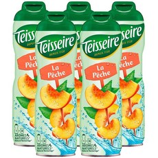 Teisseire 떼세르 피치 복숭아 드링크 시럽 600ml 5개