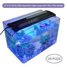 tomshine 40cm LED 수족관 조명기구 산호 식물 듀얼 램프 모드 효과 작동 표시 등 발 W 12V 9.5 작은 미국 규정의 슬림 한 바디 디자인 조명