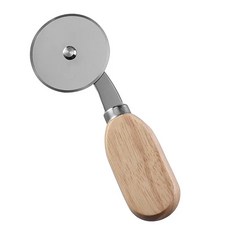 스테인레스 스틸 피자 나이프 오크 핸들 롤러 베이킹 도구 파이 커터, 1pcs A, 1개