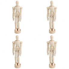 STK 4 PC 나무 인형 Manikin 인형 관절 형 마네킹 기본 혼합 크기