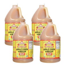 브래그 사과식초 애플 사이더 비니거 비정제, 3.78L, 4개