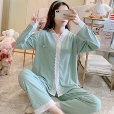 임산부 잠옷 임부잠옷 수유잠옷 임산부잠옷 수유복 홈웨어 여름 가을 얇은 면화 출산