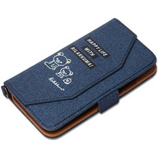카라- 데님 iPhone11Pro 리락쿠마 더블 플립 하마- 수첩형 케이스 캐릭터- 수첩 다이어리- 미라- 거울 굿즈 코리락쿠마 코그마 키이로이토리 5.8inch iphone 11