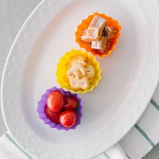 국산 실리콘 반찬칸막이 도시락칸막이 도시락 파티션, 컬러:6p세트 / 단일상품:단일상품, 1개