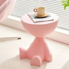 마일드하우스 귀여운 인형모양 사이드 수납 미니 테이블, 핑크