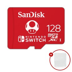 샌디스크 닌텐도 스위치용 마이크로SD 메모리카드 SDSQXAO + SD카드 케이스, 1개, 128GB 1개, 128GB