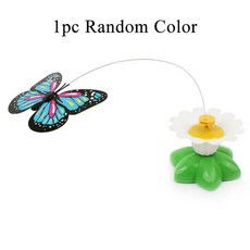 움직이는고양이장난감 자동 전기 회전 고양이 다채로운 나비 새 동물 모양 재미있는 애완, Butterfly, 1개