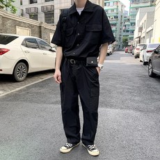 남성빅사이즈긴팔점프슈트