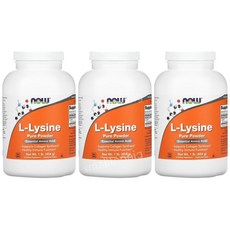 나우푸드 엘 라이신 리신 아미노산 파우더 분말 가루 454g 3병 L Lysine, 3개