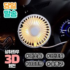 [행사] 어반유닛 귀신선풍기 차량용 송풍구 선풍기 써큘레이터 ED조명선풍기 송풍구형 USB 3단계 리뷰 후기