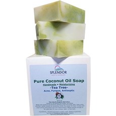 오가닉 SPIRULINA를 가진 화려 차 나무 코코 낫유 비누 막대기, 단일상품