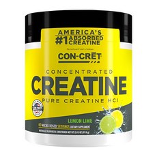 CON-CRET 크레아틴 HCI 헬스부스터 60서빙 지구력 보충제 부스터, LEMON LIME, 1개, 60회분