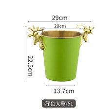 도다도다 칠링 바스켓 스텐 오크통 우드 술통 와인칠링 맥주 얼음통 야외 뚜껑 2L 아이스버킷, 녹두 5L 애플그린, 1개