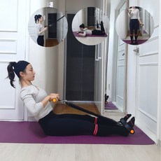 전신로잉밴드 4선 실내 튜빙 가정용 노젓기 운동기구 무소음 라텍스 싯업바