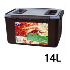 생활용품장터 플라스틱 김치 홀드락 국내생산 김치통 김장통 초코, 1개, 14L