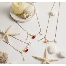 멀티컬러진주목걸이