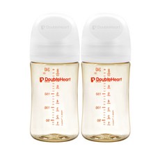 더블하트 PPSU 젖병 트윈팩(2입) 베이직 모먼트 디어프렌즈, 1개, 240ml, 제뉴인화이트