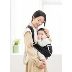 [오보기]신생아아기띠 크로스 편한애기띠 어깨띠 힙시트 가벼운 간편 휴대용, 블랙