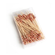 [포트메리온 매장] Bamboo Factory 고급과일꽂이 핑크진주 대나무 과일꽂이 요지 티포크 (03), 1개, 100개