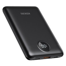 코끼리 미니 고속충전 LCD 잔량표시 PD 22.5W 고속 10000mAh C타입+USB 2포트 보조배터리, 블랙, KPB-RM10P1A1