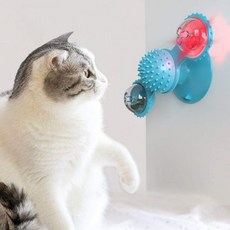 cat toys 유탕 고양이 장난감 인터랙티브 실내 고양이 츄잉 볼 풍차 칫솔 웃긴 새끼 고양이 헤어 브러시 턴테이블 마사지, 1, 단일옵션