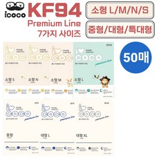 아이코코 KF94 마스크 소형 대형 S M L XL 특대형 50매, KF94 대형XL(특대형), 화이트 50매, 화이트, 2개, 25매입