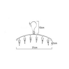6/8/10/16 클립 스테인레스 스틸 옷 건조 옷걸이 방풍 의류 랙 양말 세탁 Airer 옷걸이 속옷 양말 홀더, 01 6 Clips
