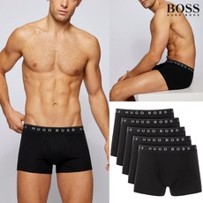 휴고 보스 코튼 로고 웨이스트밴드 트렁크 5 팩 50453602 HUGO BOSS Cotton LOGO-WAISTBAND Trunks 5 Pack