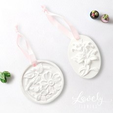 아트랄라 석고장식 (1개) 꽃 석고방향제 실내방향제 석고판 차량용, 01_플라워 원형