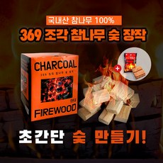 불쏘시개 착화제 겸용 캠핑 불멍 미니장작 화락 369 조각 참나무 숯 장작 5kg, 1박스