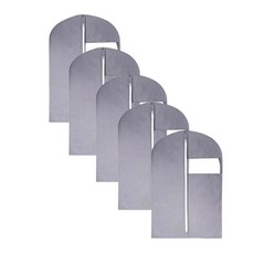 Poplar Tree의류 방진 커버 지퍼 있음 투명 윈도우가 있습니다, 회색, 5개, 1개입