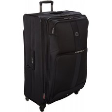 DELSEY 파리 스카이 맥스 2.0 소프트사이드 확장형 러기지 스피너 휠 블랙 체크형 29인치 수트케이스 포함