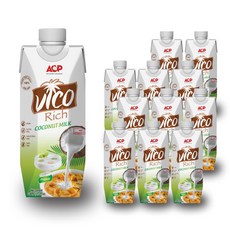 비코 리치 코코넛 밀크 100% 무첨가, 330ml, 12개