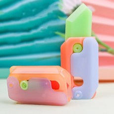 레몬 귀여운 캐릭터 야광 투명 당근칼 장난감 토이나이프 피젯 나이프, 블루 야광, 1개
