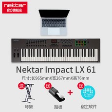 넥타 미디 전자 배열 키보드 61 키 주력 전문 세미 가중 88 키 미디 컨트롤러 49 키, LX61 + 페달 + 피아노 스탠드 + 정품 BItwig 소프트웨어