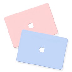 트루커버 맥북 에어 M1 13인치 A2337 전용 MacBook Air 파스텔 로고컷 케이스, 파스텔로고컷케이스_블루