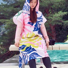 서핑 판초 타월 성인 후드 비치 타월, 02.알로카시아, 1개