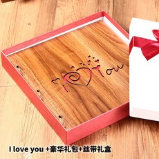 접착식앨범 스스로제작 일기 노트북 결혼 사랑 졸업 기념 선물 액자 diy수공 회상 연애, T01-나무 I LOVE YOU+리본 선물상자+사은품