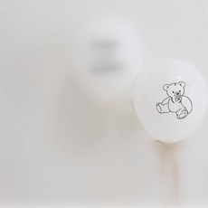 라텍스 풍선 부케 해피 하프 생일 베이비 샤워 베어 프린트 6 개월 1 주년 파티 장식 10, 12 인치, white bear, 1개