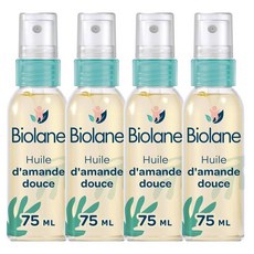 Biolane 비올란 스위트 아몬드 베이비 마사지 오일, 4개, 75ml