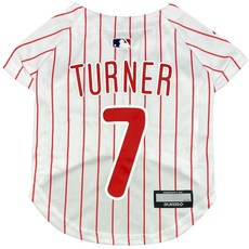 Pets First MLBPA 강아지 저지 - Trea Turner Vance Turner #7 애완동물 MLB 필라델피아 필리스 메시 고양이 저지 라지, Large, 트레아 터너, 1개