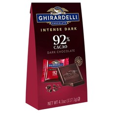 Ghirardelli 92% Cacao 기라델리 인텐스 다크 초콜릿 92% 카카오 4.1oz(117.1g) 4팩, 117.1g, 4개