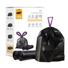 스트롤백 끈 달린 검정 비닐 봉투 배달 묶기 편한 끈있는, 28개, 100L 28개, 100L
