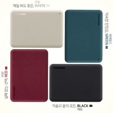 도시바 칸비오 외장하드 어드밴스 2세대 + 파우치 세트 DTCA40, 4TB, 화이트
