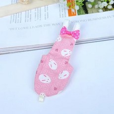 리본 달린 앵무새 기저귀 귀여움 화려함 과일 꽃 왕관앵무 비둘기 소형 중형 대형 반려새 여행 수트 의상 세탁 가능, [01] Pink rabbit, [03] M, 1개