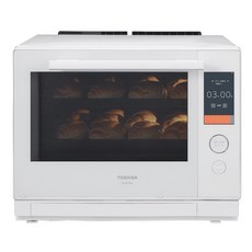도시바 과열 수증기 오븐 레인지 30L 석 가마 돔 350℃ 2단 조리 ER-XD7000(W) 그란 화이트 플랫 테이블