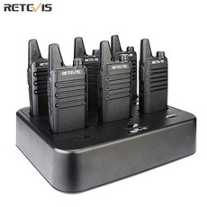 RETEVIS 미니워키토키 휴대용 양방향 Walkie Talkie PTT 인무전기폰 RT622 휴대용 인터콤 6 pcs 카페 야외 캠핑에 적합 RT622 호텔 레스토랑, RT622X6+6방향 충전기X1, 1개