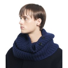 MAISON MINED HANDMADE BUTTON ALPACA WARMER BLUE