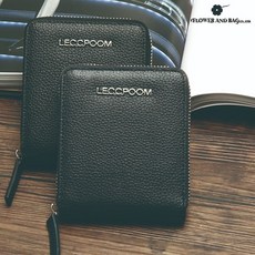 LECCPOOM 지퍼 반지갑 네이비